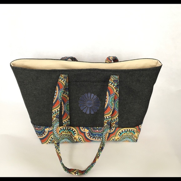 Bohemian Vegan Embroidered Upscale Boutique Tote - Picture 4 of 7